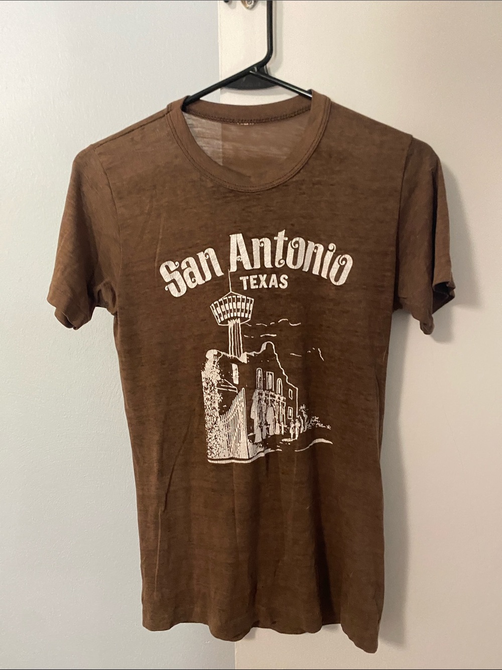 San Antonio Texas Brown Graphic Tee - Womens Casual Shirt